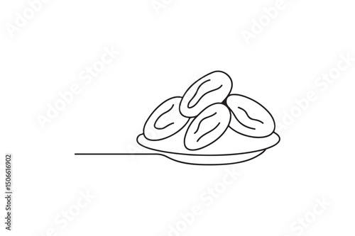 Dates continuous one line drawing minimalism design