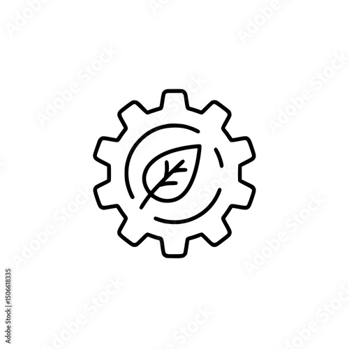 Sustainable Technology Eco-Friendly Gear and Green Innovation Icon