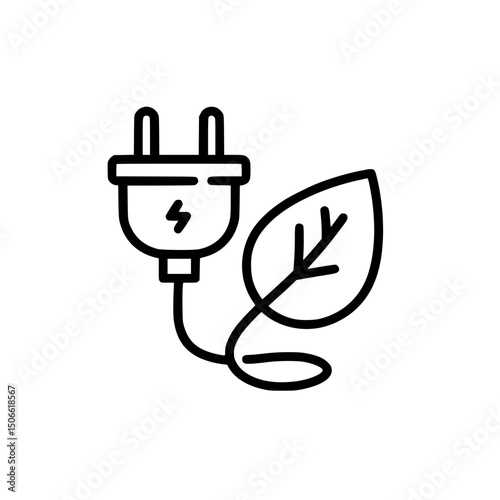 Green Energy Plug Sustainable Power Icon