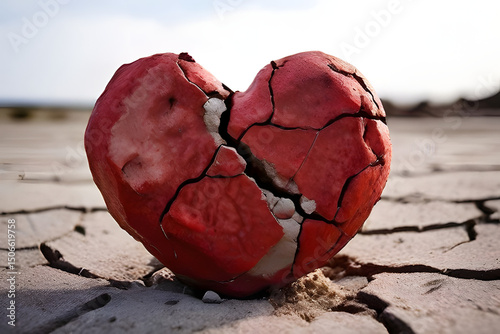 red heart in the snow