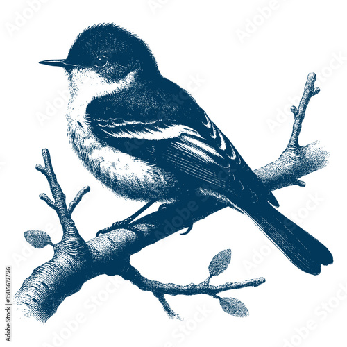 Acadian Flycatcher bird vector