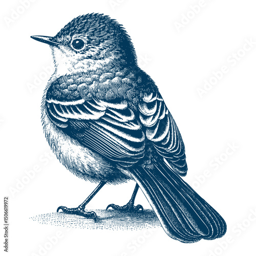 Acadian Flycatcher bird vector