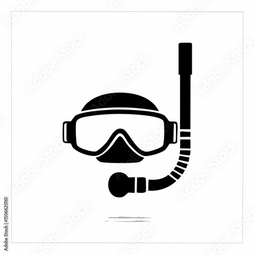 Snorkel Mask Silhouette – Summer Beach Gear Icon