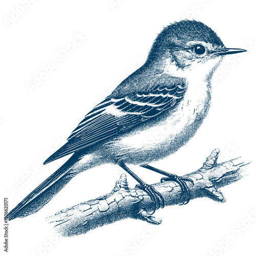 Acadian Flycatcher bird vector