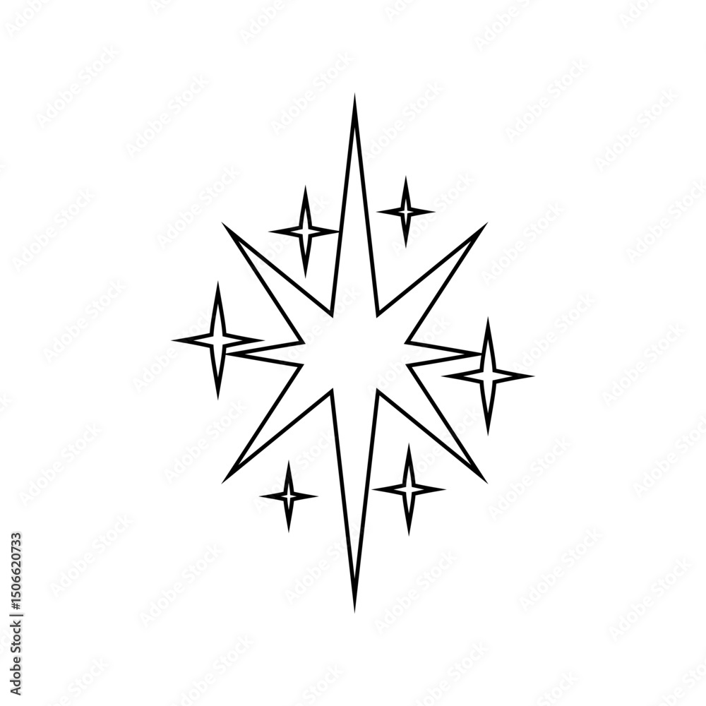 Obraz premium Sparkle vector icon. Shine symbol illustration. star sign or logo.