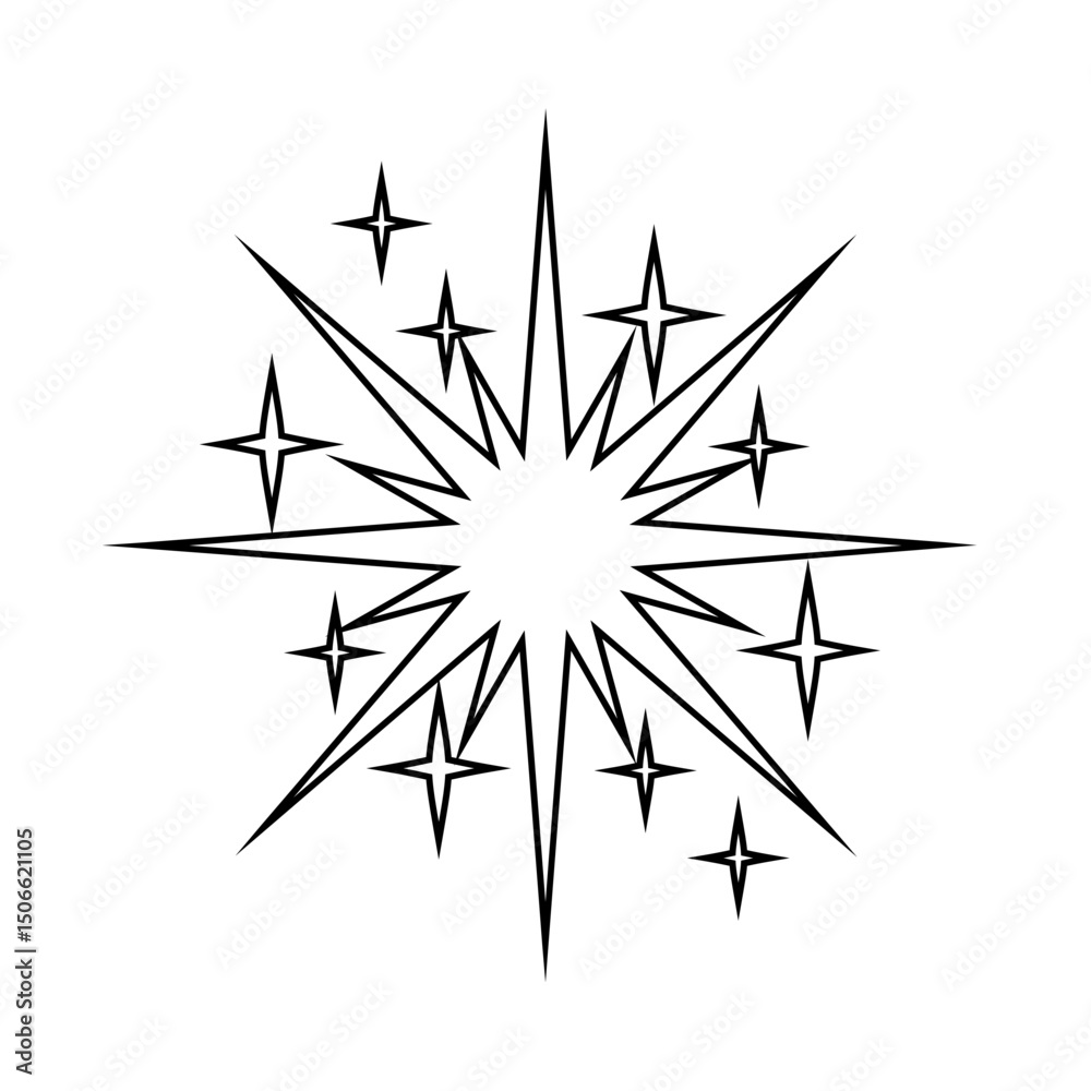 Fototapeta premium Sparkle vector icon. Shine symbol illustration. star sign or logo.