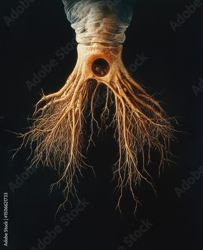 Detailed image of a branching, root-like structure photo