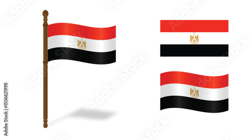Egypt Flag – Isolated on Transparent Background