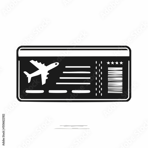 Boarding Pass Silhouette – Flat Vector Ticket

