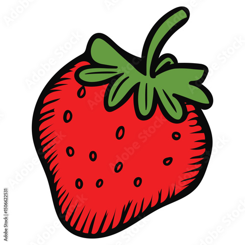 Set of strawberries in style, vector illustration
