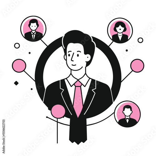 people finder business illustration of a man