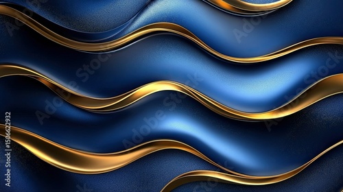 Wallpaper Mural abstract background vector illustration Luxurious blue and gold abstract wavy design Torontodigital.ca