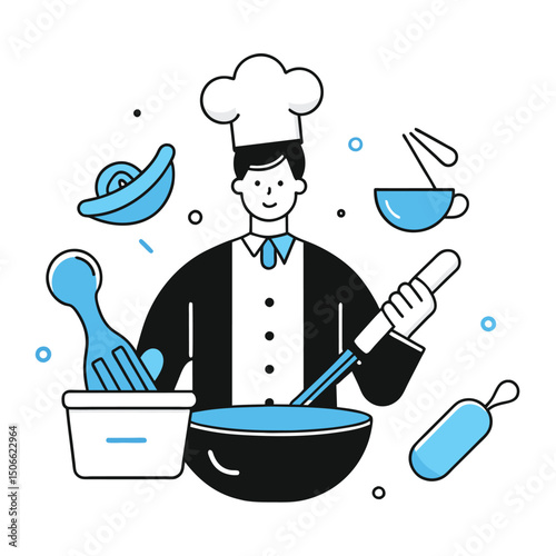  business recipe business illustration of a man 
