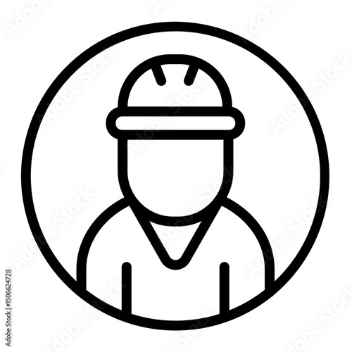 Experienced Worker Vector Line Icon Design