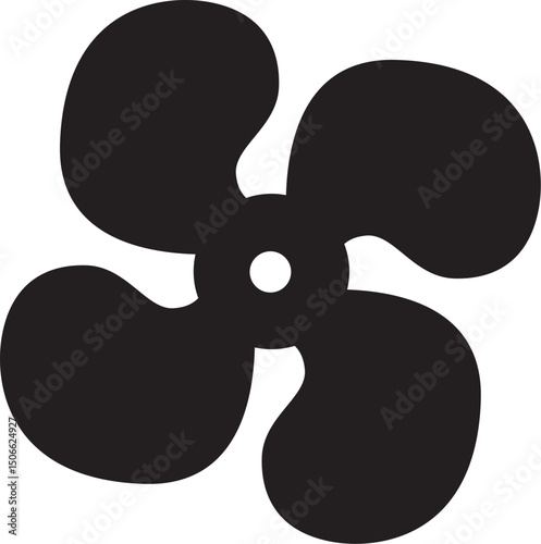 four-bladed propeller icon for ventilation and marine propulsion systems