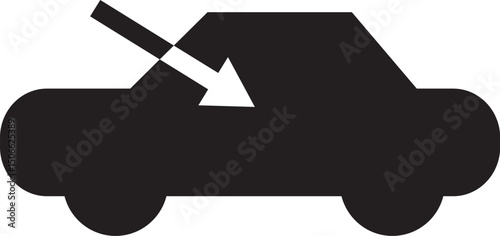 front windshield wiper icon with arrow for car defroster system