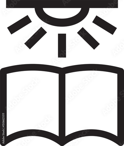 reading light icon with book for vehicle interior illumination