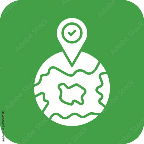 Locations Marked on Earth icon vector image. Suitable for mobile apps, web apps and print media.
