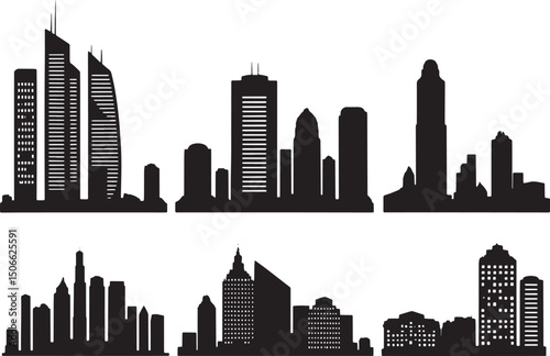 City Skyline Silhouette | Architectural Vector Bundle

Urban Skyline Silhouette 