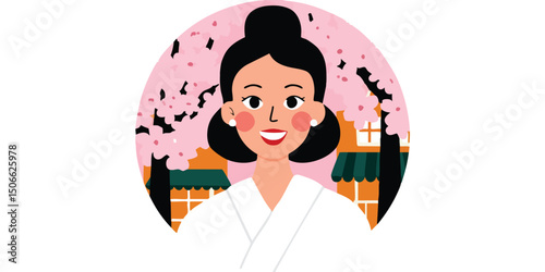 Young woman wearing yukata ...