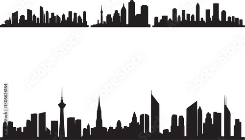 Skyline Silhouette Vector | City Outline Illustration
Urban Skyline Silhouette 