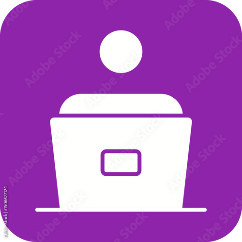 Online Work icon vector image. Suitable for mobile apps, web apps and print media.
