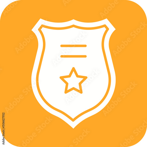 Police Badge II icon vector image. Suitable for mobile apps, web apps and print media.