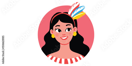 A cheerful young woman with...