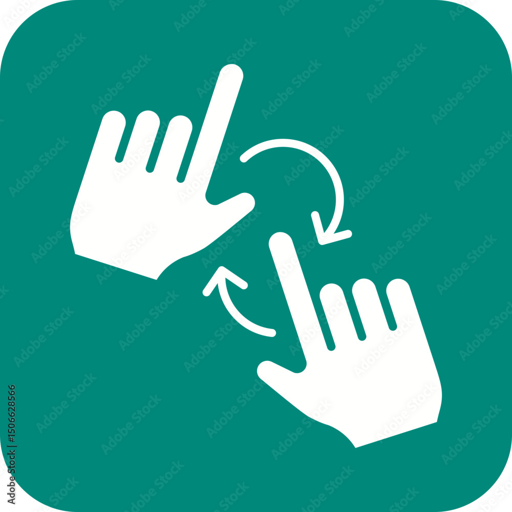 Fototapeta premium Rotate with Two Hands icon vector image. Suitable for mobile apps, web apps and print media.