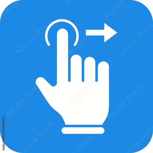Tap and Move Right icon vector image. Suitable for mobile apps, web apps and print media.