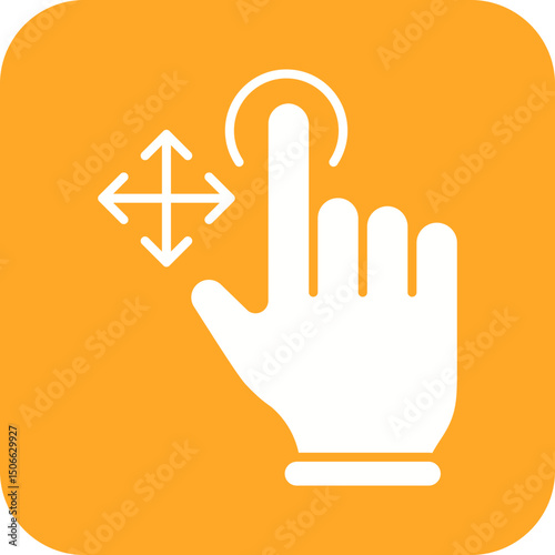 Tap and Move icon vector image. Suitable for mobile apps, web apps and print media.