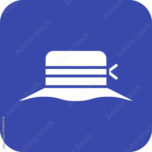 Women's Hat icon vector image. Suitable for mobile apps, web apps and print media.