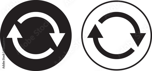 Circle arrow icon set. refresh reload arrow symbol. Recycle, Repeat reload icons set. round arrow.