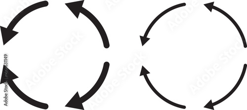 Circle arrow icon set. refresh reload arrow symbol. Recycle, Repeat reload icons set. round arrow.