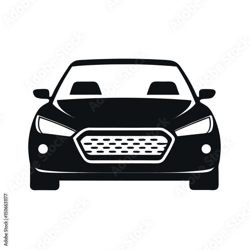 Car icon vector front view