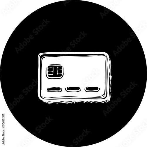 Stylized monochrome depiction of a credit card icon against a solid backdrop