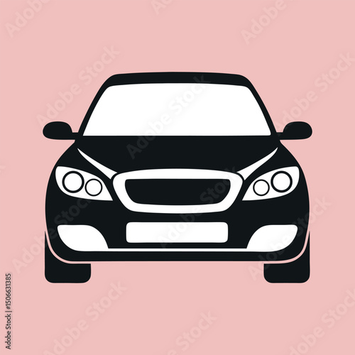 Car icon vector front view