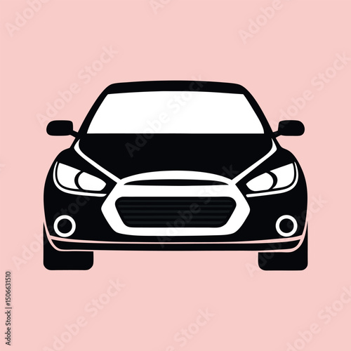 Car icon vector front view