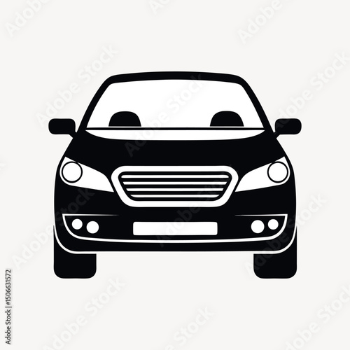 Car icon vector front view