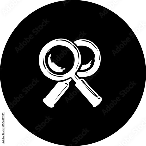 Dual magnifying glasses illustration against a dark backdrop symbolizing inquiry