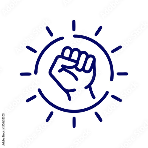 Fist symbol in circular design representing strength and empowerment