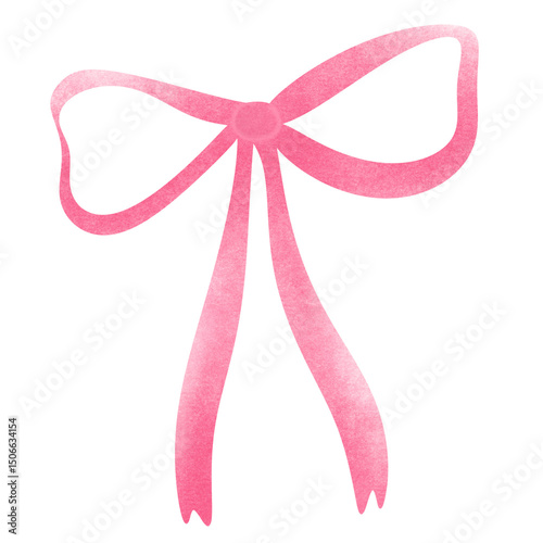 pink bow isolated on white background