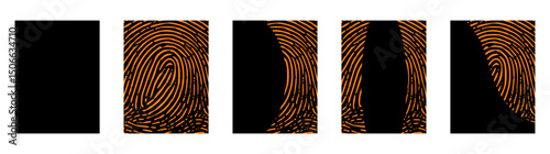Black and orange theme textures with human finger print designs