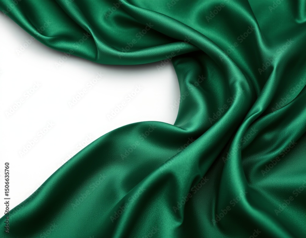 Obraz premium Emerald Green Silk Fabric Background
