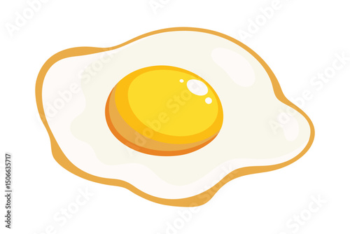 Vector illustration of a fried egg with detailed yolk and white