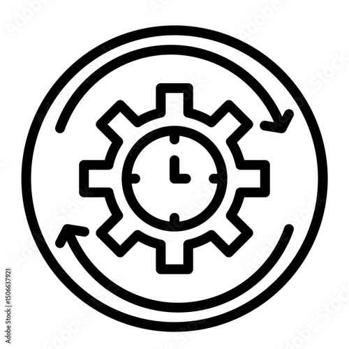 Operational Consistency Vector Line Icon Design