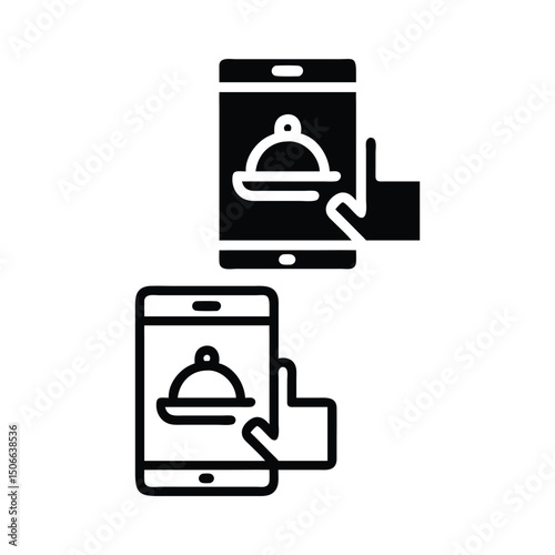 Online Home Service Concept Of Food From Delivery Icon.