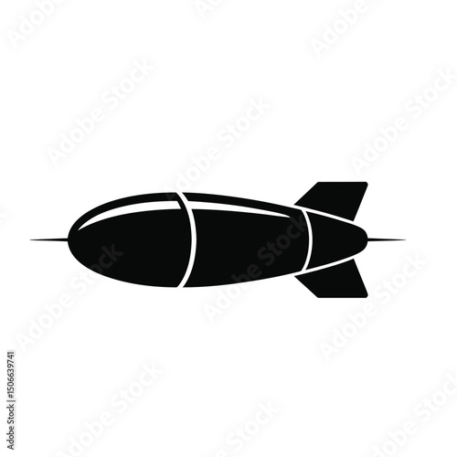 Bomb icon, simple black silhouette against white background