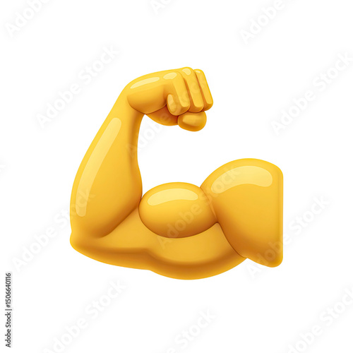 3D Render of a Flexed Bicep Muscle on Transparent Background