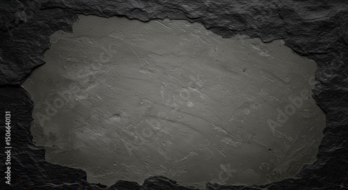 A rugged patch of gray stone framed by a darker fractured edge